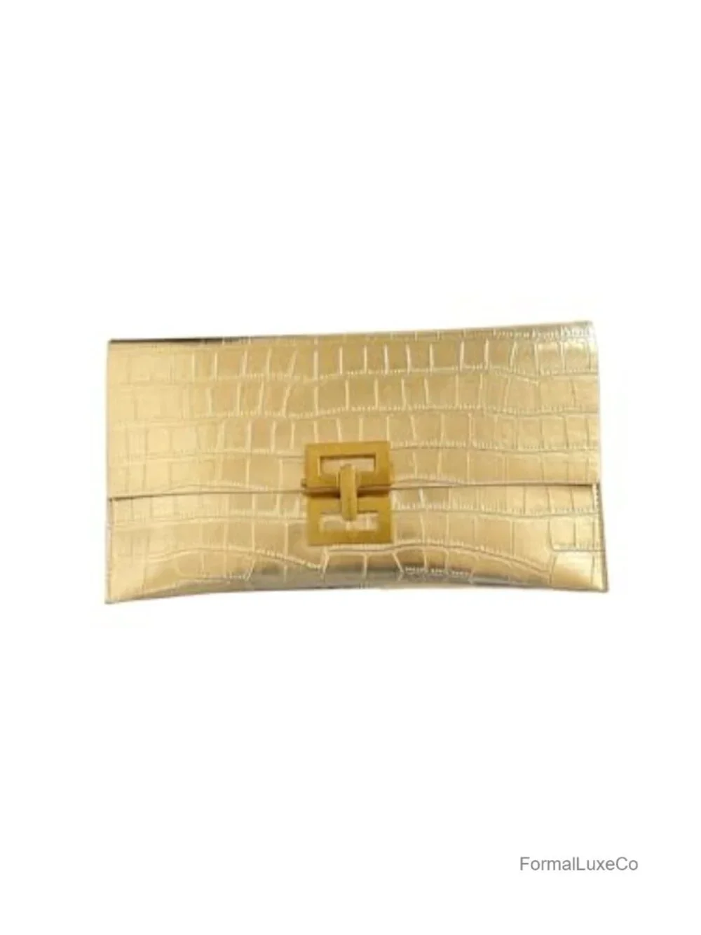 Metallic Faux Leather Envelope Clutch Evening Bag Formal Wedding Purse